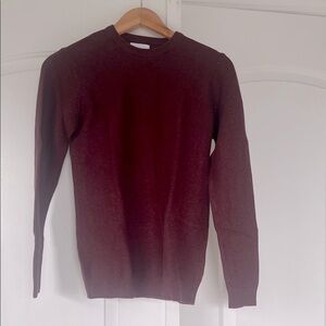 Pull & Bear mens burgundy crewneck sweater long sleeve excellent used condition